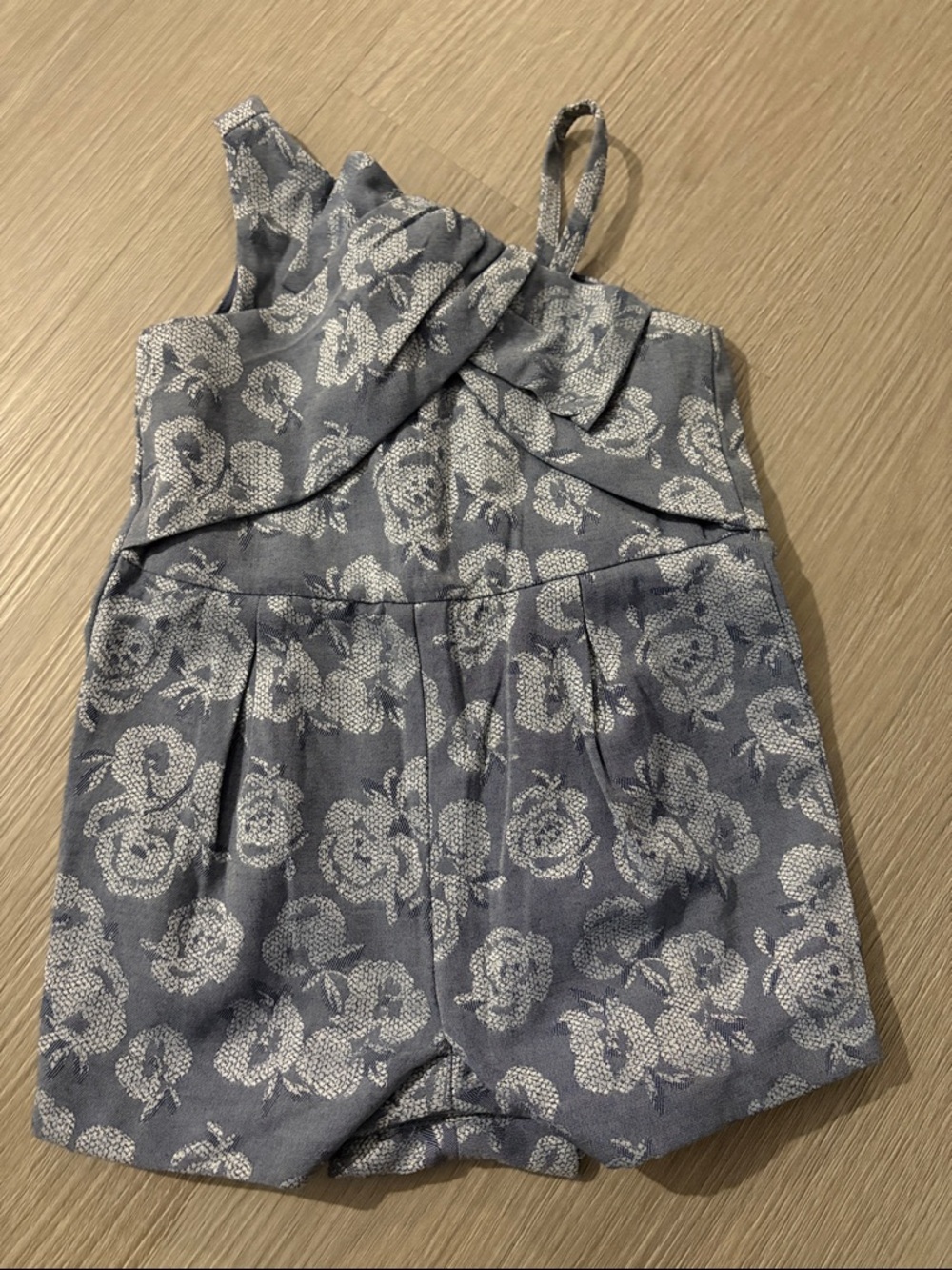 Janie and Jack Gray Floral Girls Romper